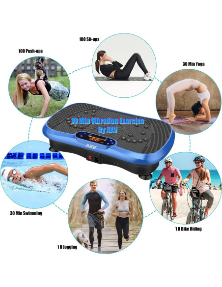 Plataforma de Vibración AXV Slim Azul 200W 120 Niveles