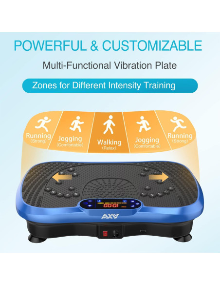 Plataforma de Vibración AXV Slim Azul 200W 120 Niveles