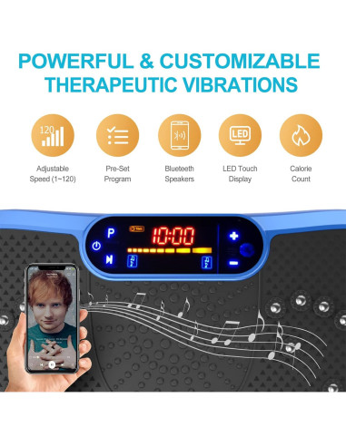 Plataforma de Vibración AXV Slim Azul 200W 120 Niveles