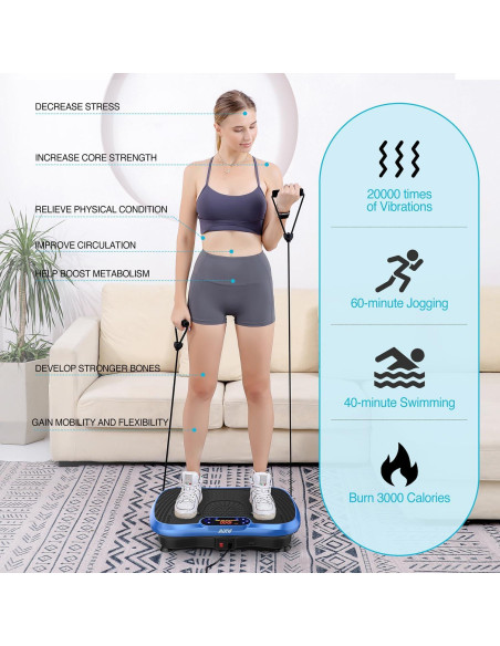 Plataforma de Vibración AXV Slim Azul 200W 120 Niveles