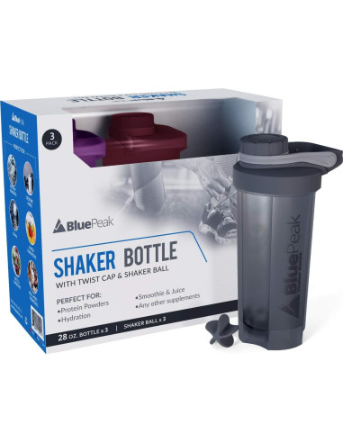 Botella Mezcla Proteína BluePeak 700ml 3 Piezas Libre BPA