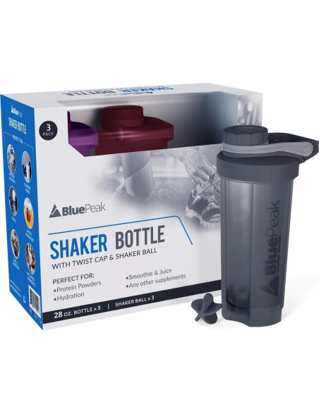 Botella Mezcla Proteína BluePeak 700ml 3 Piezas Libre BPA