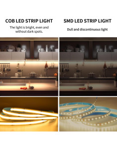 Tira LED COB 10m Yeewhale 3000K Regulable con Control Remoto 2