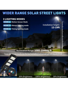 Luz Solar de Calle LANGY 18000LM IP67 Control Remoto 2Pack 2
