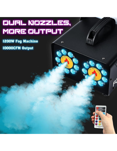 Máquina de Niebla TCFUNDY 1200W con 18 Luces LED