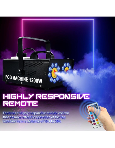 Máquina de Niebla TCFUNDY 1200W con 18 Luces LED