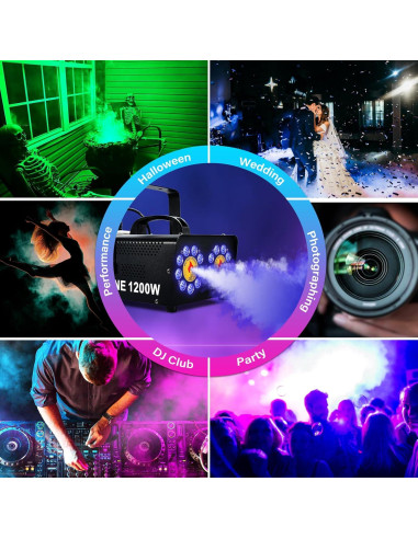 Máquina de Niebla TCFUNDY 1200W con 18 Luces LED