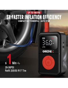 Compresor de Aire Portátil GREPRO GP1533 160 PSI con Luz LED 2