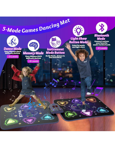 Alfombra de Baile ANNKIE 12 Botones Iluminados para Niños