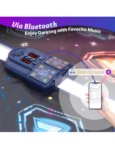 Alfombra de Baile ANNKIE 12 Botones Iluminados para Niños