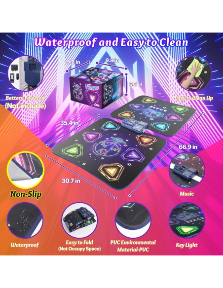 Alfombra de Baile ANNKIE 12 Botones Iluminados para Niños