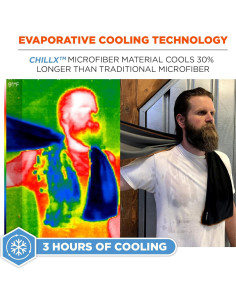 Toalla Enfriadora Ergodyne Chill-Its 6602MF Microfibra UPF 50+ Naranja 104.1x24.99cm 2