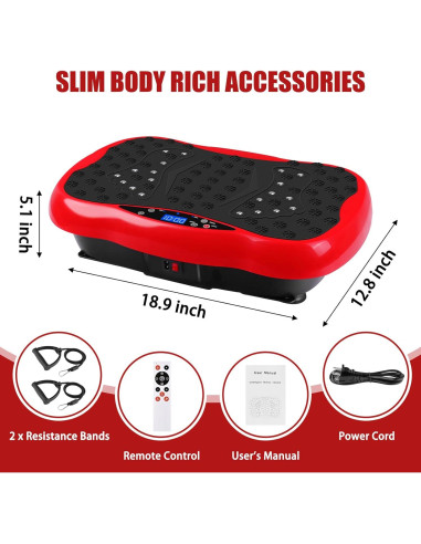 Plataforma de Vibración Pofart con Control Remoto y Bandas