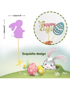 24 Adornos de Cupcake de Pascua Moitkptt - Decoración Fiesta 2