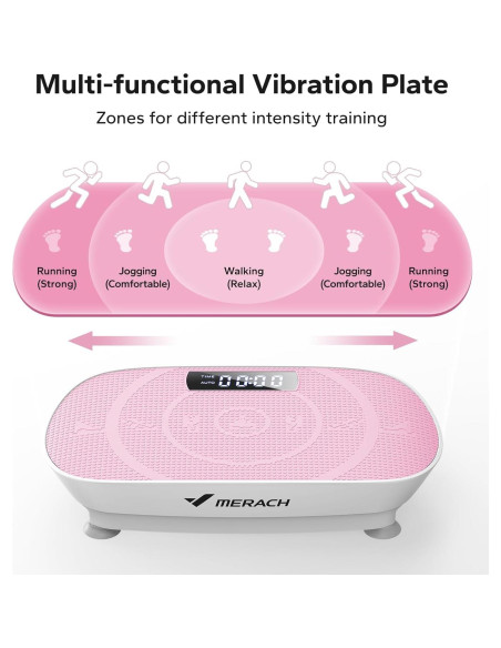 Placa de Vibración MERACH MR-2398P1 Rosa, 10 Niveles Placa de Vibración MERACH MR-2398P1 Rosa, 10 Niveles