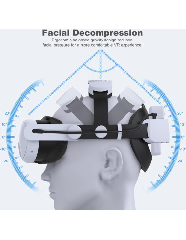 Correa de Cabeza Kawaye para Meta Quest 3/2 con Batería 7500mAh