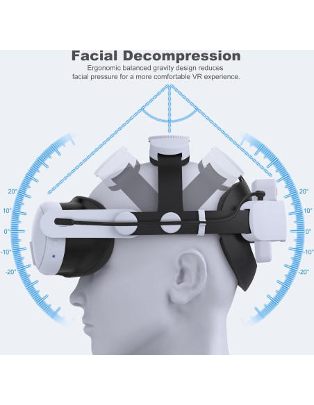 Correa de Cabeza Kawaye para Meta Quest 3/2 con Batería 7500mAh