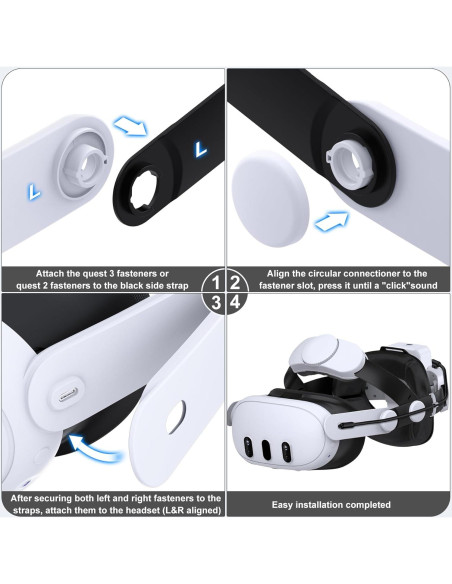 Correa de Cabeza Kawaye para Meta Quest 3/2 con Batería 7500mAh