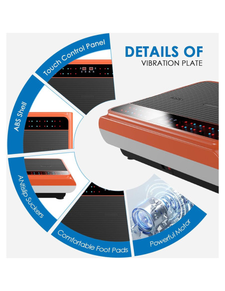 Plataforma de Vibración Natini con Barra de Pilates 330 lbs