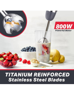 Batidora de Inmersión Mueller 800W 4-en-1 con Accesorios 2