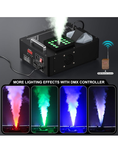 Máquina de Niebla 1500W con 24 Luces LED RGB DMX