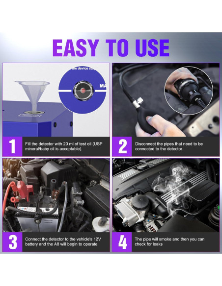 Detector de Fugas de Humo VXSCAN SO736 12V con Manómetro