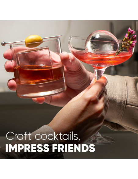 Molde para Hielo Berlinzo 2 Esferas y 2 Cubos Cristalinos