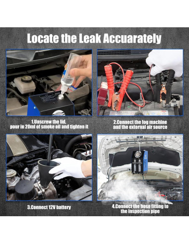 Probador de Fugas de Humo ITEFDTUTNE SD308 12V con Manómetro