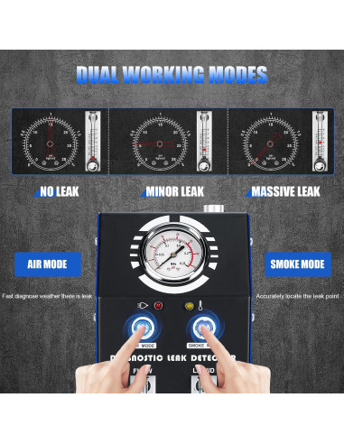 Probador de Fugas de Humo ITEFDTUTNE SD308 12V con Manómetro