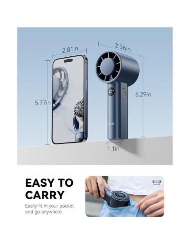 Ventilador Portátil Fetik Mini USB Recargable 3600mAh Azul