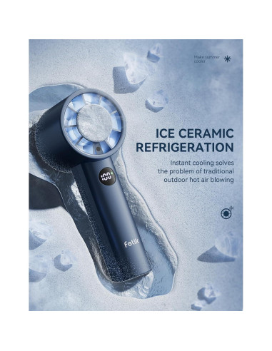 Ventilador Portátil Fetik Mini USB Recargable 3600mAh Azul