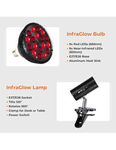 Lámpara de Terapia de Luz Roja LifePro 18 LEDs Alivio Dolor