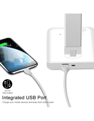 Lámpara de Escritorio LED AFROG 8W 5 Modos y Carga USB