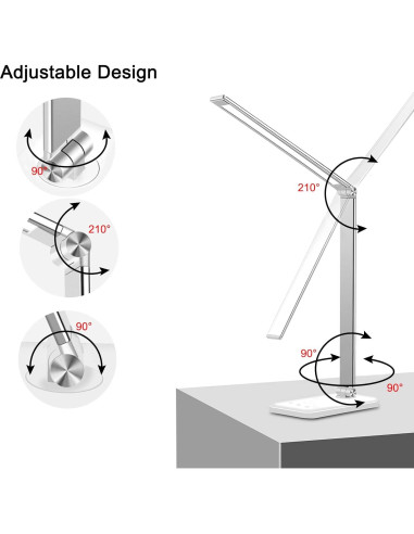Lámpara de Escritorio LED AFROG 8W 5 Modos y Carga USB