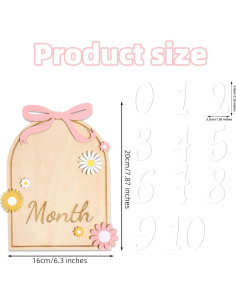 Tarjeta de Hitos Mensuales para Bebés de Madera - 11 Números 2