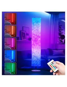 Lámpara de Pie LED YIEONSHION 130 cm RGB Regulable Control Remoto