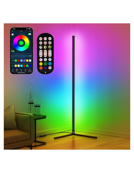 Lámpara de Esquina LED RIYO 124.9 cm RGB Control Remoto