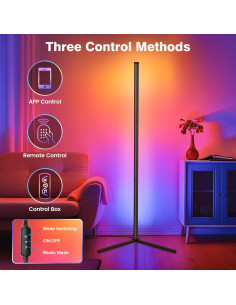 Lámpara de Esquina LED RIYO 124.9 cm RGB Control Remoto 2