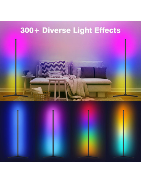 Lámpara de Esquina LED RIYO 124.9 cm RGB Control Remoto