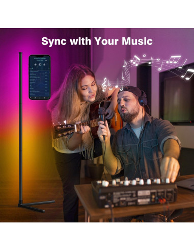 Lámpara de Esquina LED RIYO 124.9 cm RGB Control Remoto