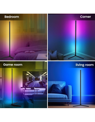Lámpara de Esquina LED RIYO 124.9 cm RGB Control Remoto