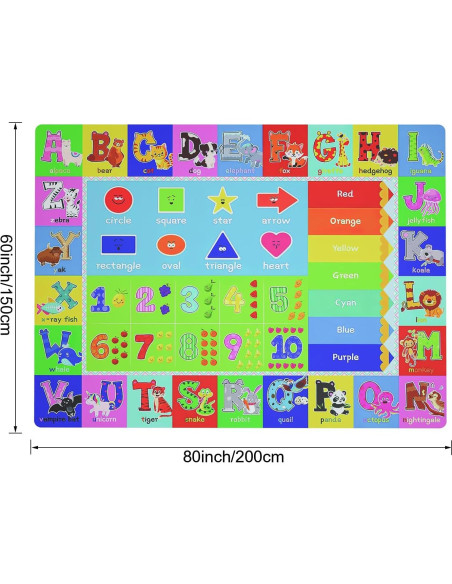Alfombra de Juego Chunsemeiju ABC Antideslizante 152x203 cm Alfombra de Juego Chunsemeiju ABC Antideslizante 152x203 cm