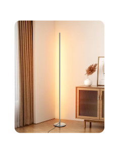 Lámpara de Pie LED EDISHINE 57.5" Regulable Plata