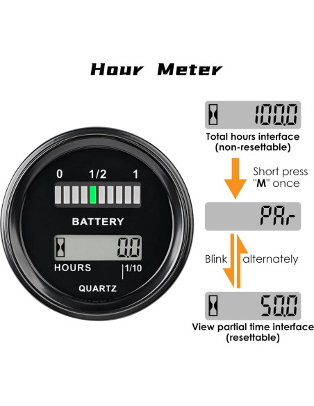 Medidor de Batería NInE-ROnG RL-BI011 LCD 12-48V Impermeable