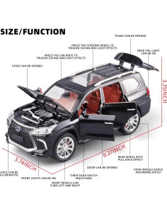 Coche de Juguete Lexus 570 Negro 21x9.5x8.5cm con Sonido 2