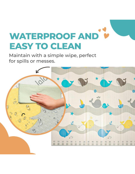 Alfombra de Juego Extra Grande MH-0001 Ballenas 200x180 cm