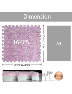 Alfombrillas Interconectables JADERLU 16pcs Rosa 30x30cm 2