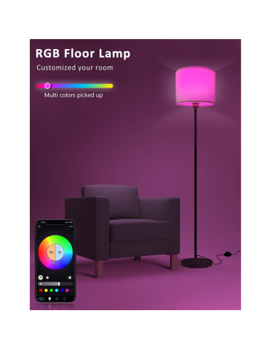 Lámpara de pie inteligente YHW DBZ-SPL9W con control remoto