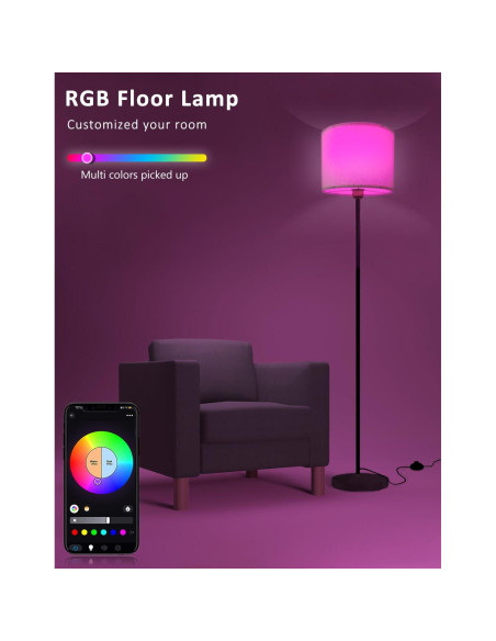 Lámpara de pie inteligente YHW DBZ-SPL9W con control remoto