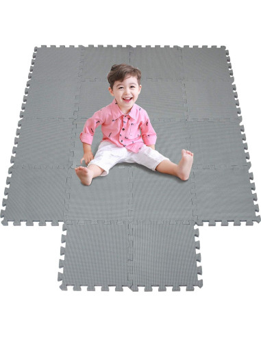 Alfombra de Juego meiqicool 18 Piezas EVA Gris 172x87cm